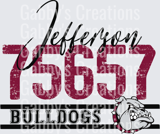 Jefferson Bulldogs 75657 Vintage Design